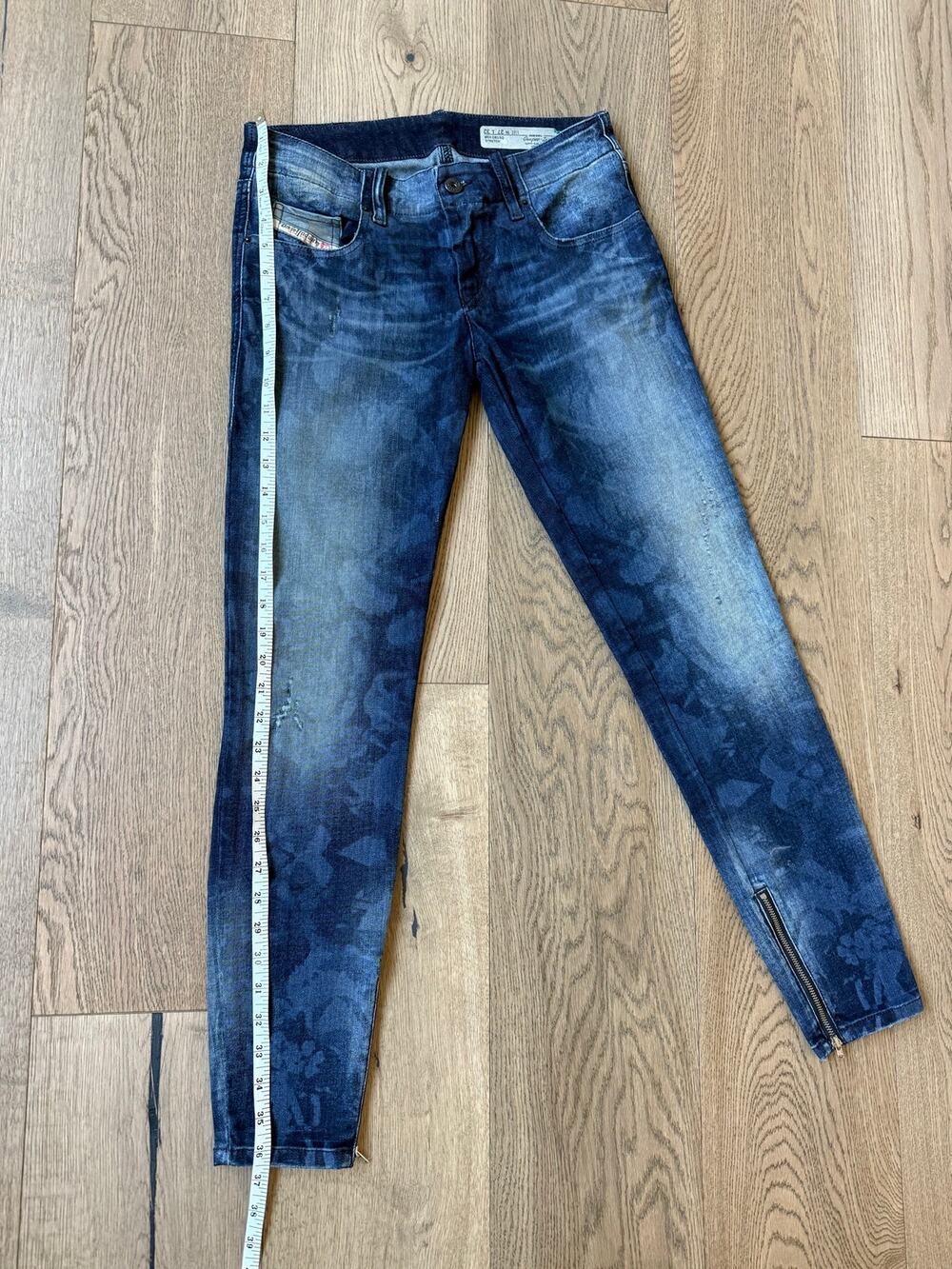 Diesel Grupee-Zip Super Slim-Skinny Low Waist Stretch Denim Jeans W27 L32
